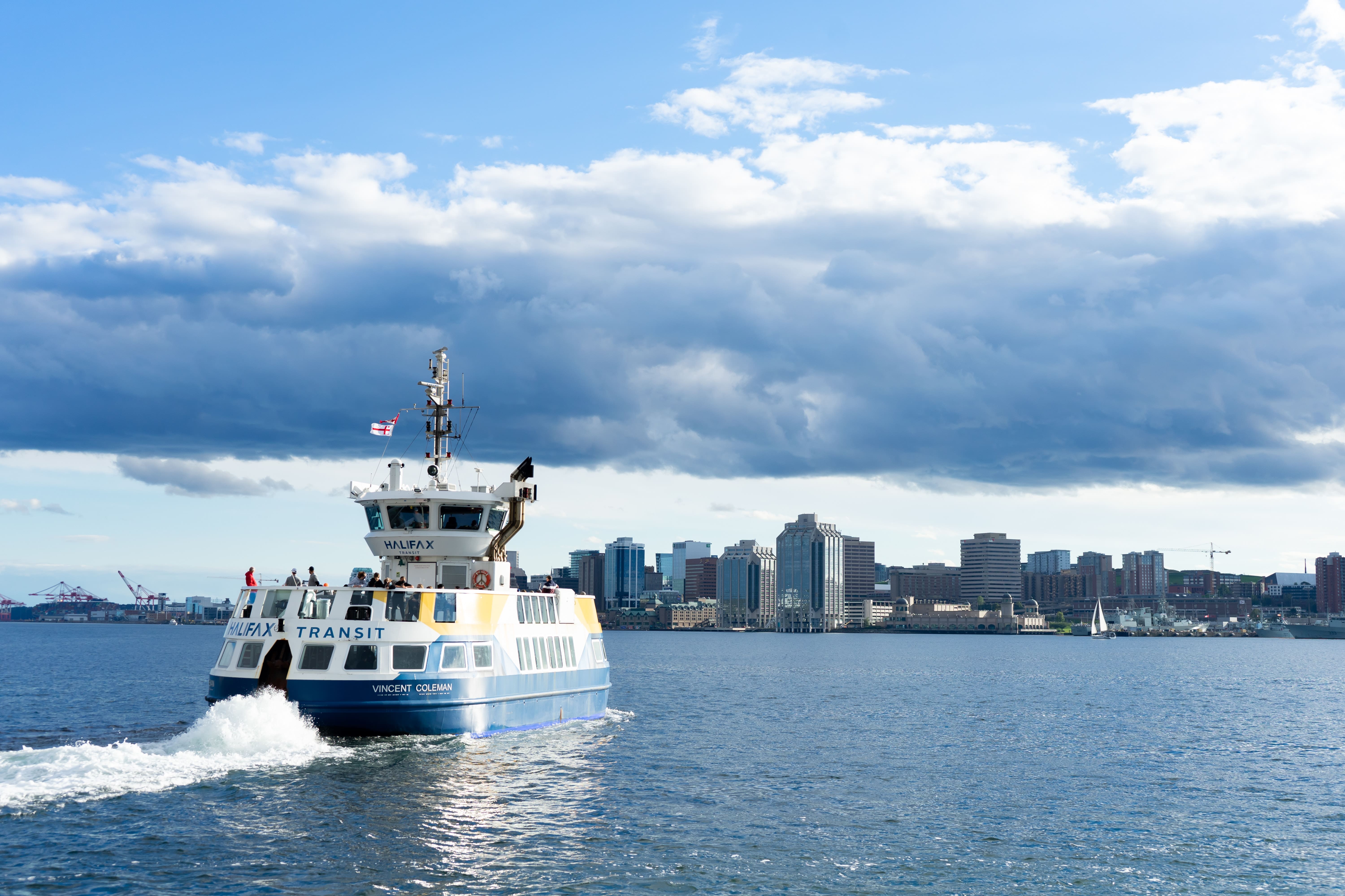 Picture of Halifax Transit Boat travelling across the harbor